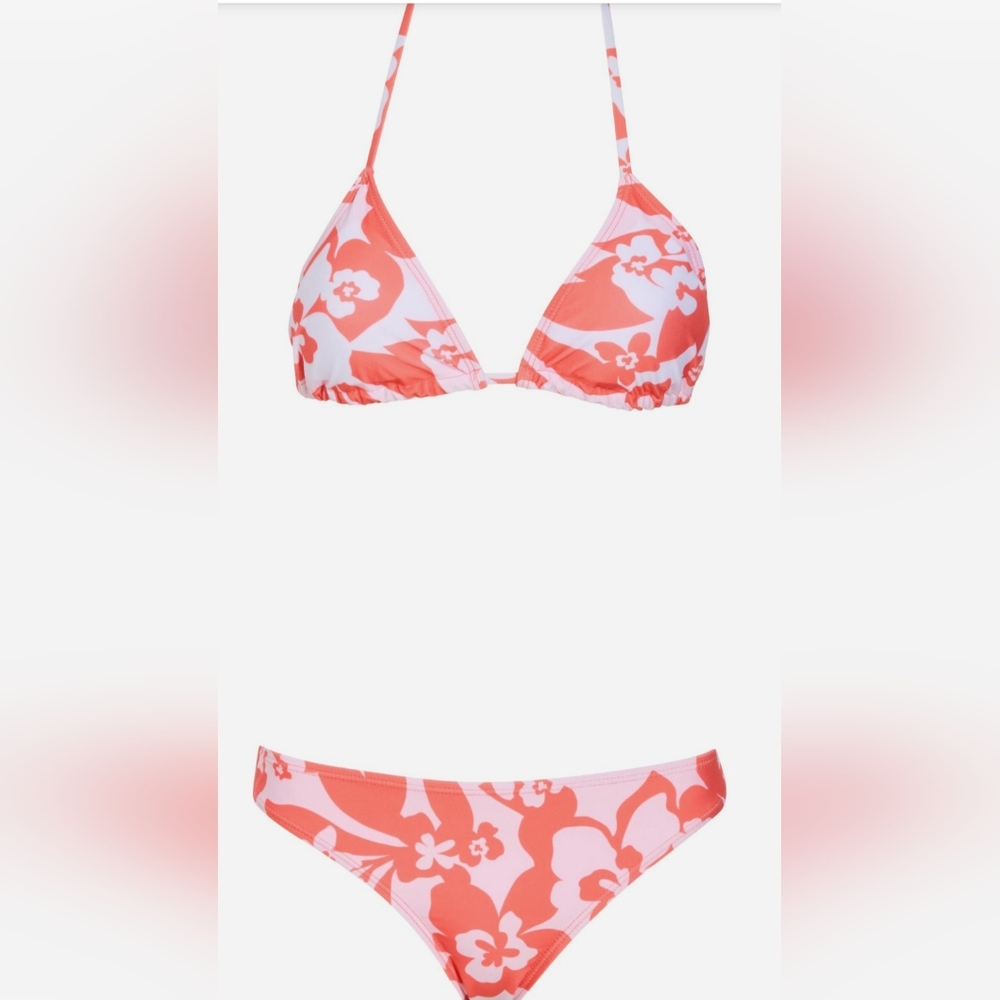 Billabong Tropical Print Bikini - Coral and White